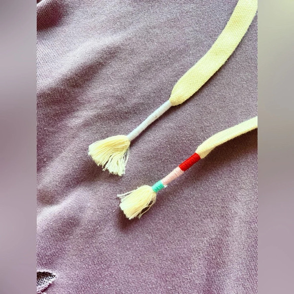 NWT Wildfox Rags To Riches Ivy Sweatshirt hoodie lounge dusty rose distressed S - Picture 13 of 13